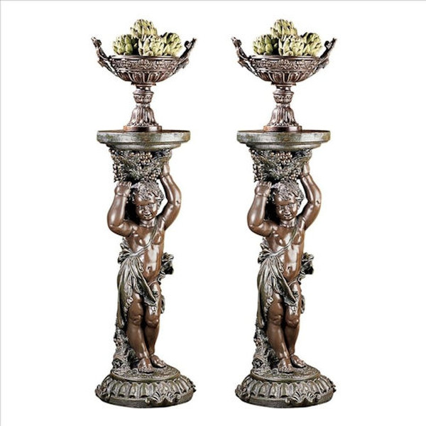 European Cherub Pedestals Set of Two 36" H